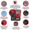 DEFY® Boxing Gloves Leather Punch Training Kickboxing MMA Fight UFC Red Skull