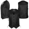 DEFY Men's Black Genuine Leather 10 Pockets Motorcycle Biker Vest XS To 12XL