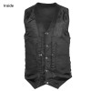 DEFY Men's Black Genuine Leather 10 Pockets Motorcycle Biker Vest XS To 12XL