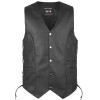 DEFY New Men's Black Genuine Leather Motorcycle Biker Premium Quality Vest