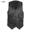 DEFY New Men's Black Genuine Leather Motorcycle Biker Premium Quality Vest