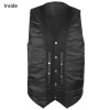 DEFY Men's Motorbike Leather Club Vest Style Classic with Gun Pocket Solid Back