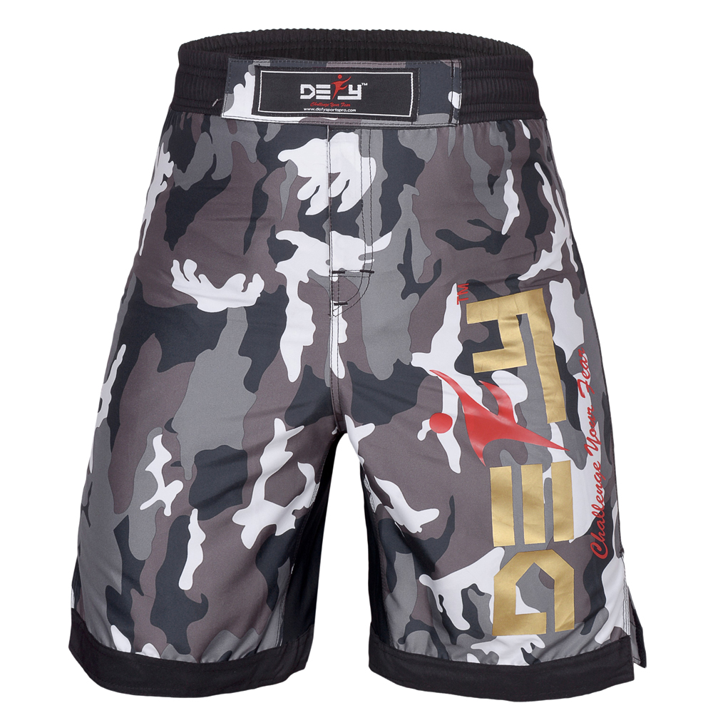 DEFY Camo MMA Boxing Shorts Gym Muay Thai UFC Cage Fight BJJ Grappling
