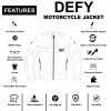 Defy Motorcycle Summer Men Mesh Jacket Biker Riding Jacket Breathable CE ARMORED WATERPROOF