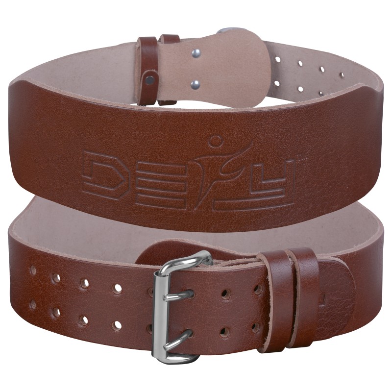 DEFY New 4" Genuine Leather Brown Color Belt Gym Weightlifting Bodybuilding