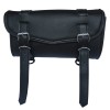 Motorcycle Tool Bag PU Leather 2 Strap Closure with Quick Release Buckles Storage