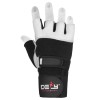 DEFY Heavy Duty Weight Lifting Gloves Gym Training Genuine Leather Padded white